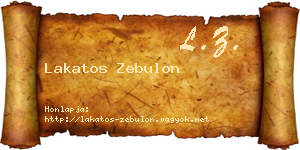 Lakatos Zebulon névjegykártya